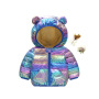 Conyson rts fashion New Design Girls Winter Hoodie tie-dye Children's Cute bear Ears Hooded clothing Girls Winter down jacket