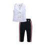 Conyson INS hot fashion boutique style Baby Girl summer children sleeveless BUTTON stripe clothes casual Suit kid clothing Set