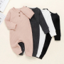 Hot Selling Autumn Organic Cotton Unisex Baby Romper Long Sleeve Baby Clothes Newborn Baby Romper Clothes