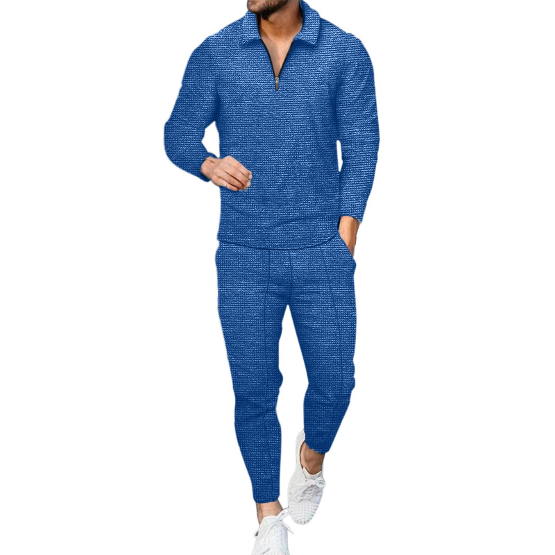 Wholesale Spring 2023 Designer Custom Logo Solid Long Sleeve Street men's sports leisure long-trousers two-piece men Set