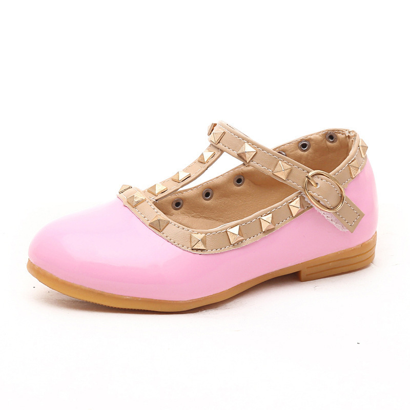 Conyson hot sale rts fashion Korean design shoes children hook & loop little kid toddler girls kids princess dancing rivet shoes