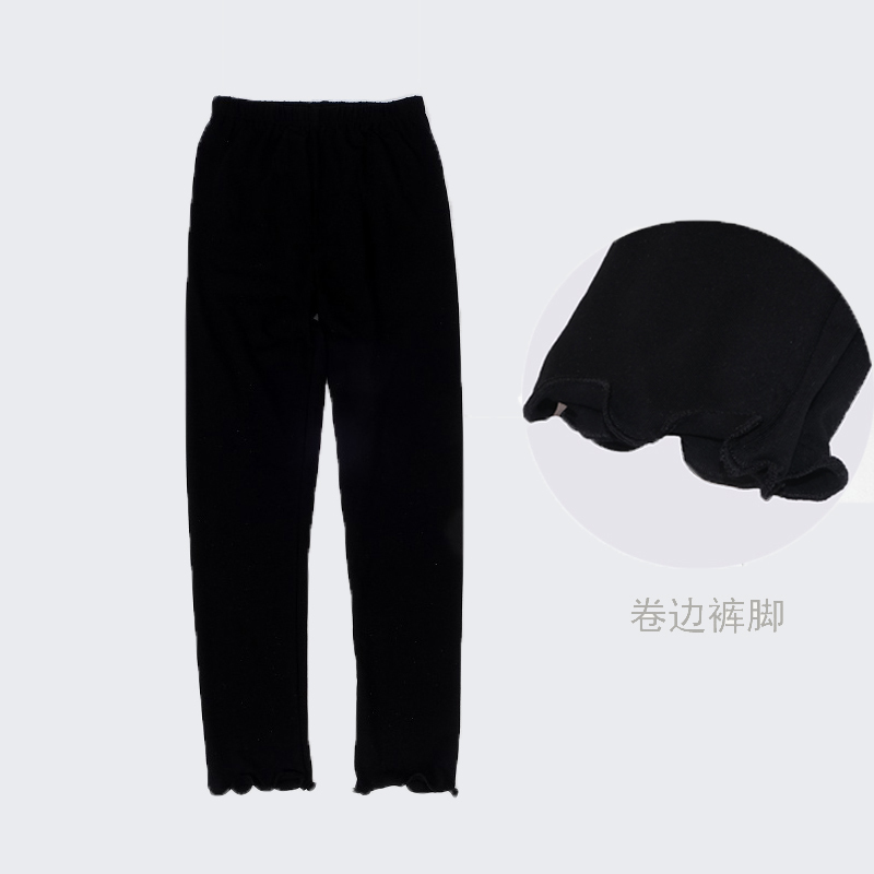 Factory Supply Custom 3-11 Years Full Length Knitted Girls Ruffle Leggings Children