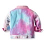 Conyson New Style Stock Lots Spring Summer Long Sleeve Fashionable Tie Dye Kids Boys And Girls Outdoor Shorts Denim Jacket