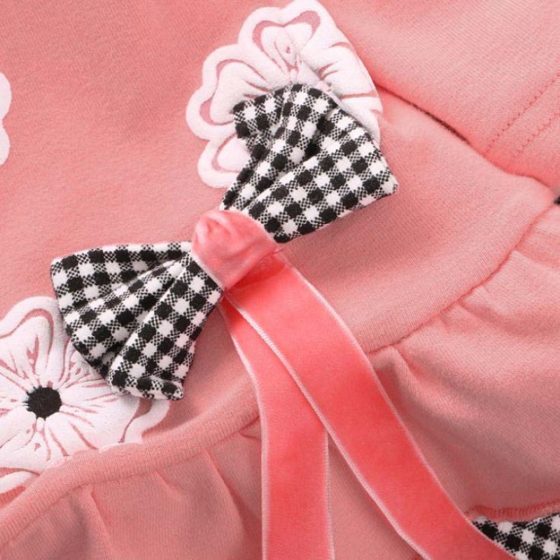 New Style Baby Girl Bow Plate Long Sleeve Set Baby Tops+pants 2pcs Sets Toddler Baby Girl Clothing Sets