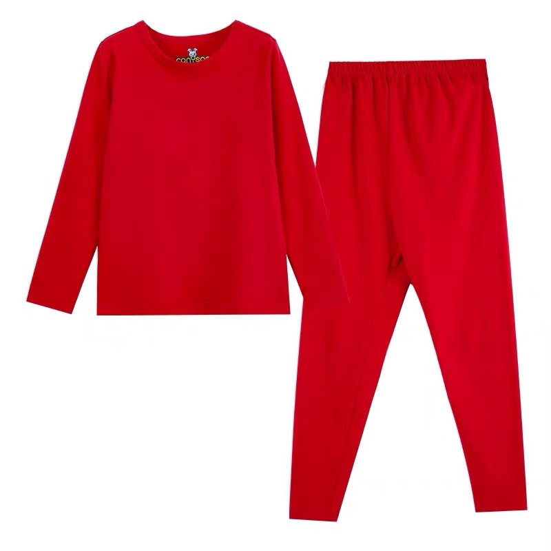 Wholesale Winter Pink Organic Cotton Ribbed Bamboo Cartoon Kids Pajama Girls' Sleepwear Kids Pyjamas Set