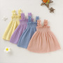 Conyson Girls Frock Kids Dress 2021 New Style Baby clothes Wholesale New Design pure color High Quality Baby Girls Dresses