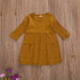 Conyson Spring Cotton Causal Kids Clothes Infant Baby Girls Knit Three Quarter Sleeve Solid Pocket Princess Flower A-line Dress