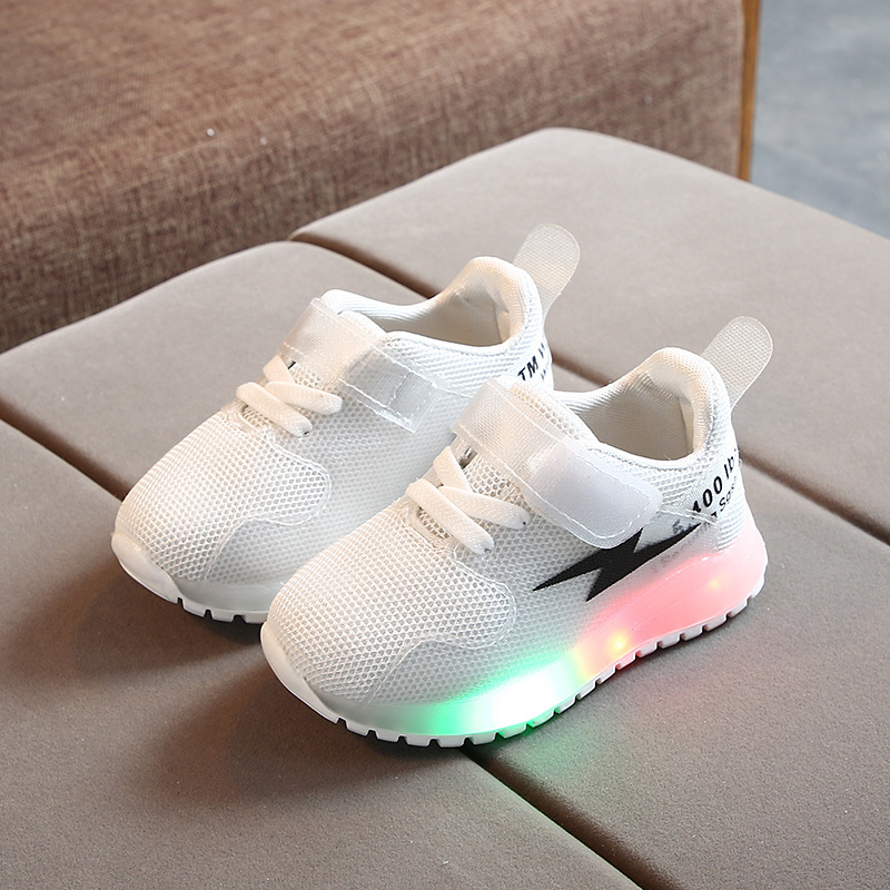 Conyson hot sale fashion toddler Children's baby Casual kids boy girl LED light shine running sneaker sport grid designer shoes