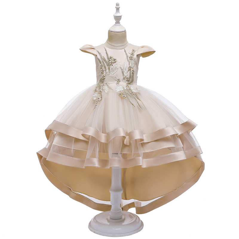Conyson Wholesale Custom O-Neck A-Line baby Sleeveless pure color clothes Kid Girls Boutique princess Party Dress Kid full dress
