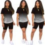 Wholesale Custom Logo Jogger Tracksuit Workout Digital printing Summer Women 2 Pieces Gym Yoga Matching Shorts Fitness Lady Set