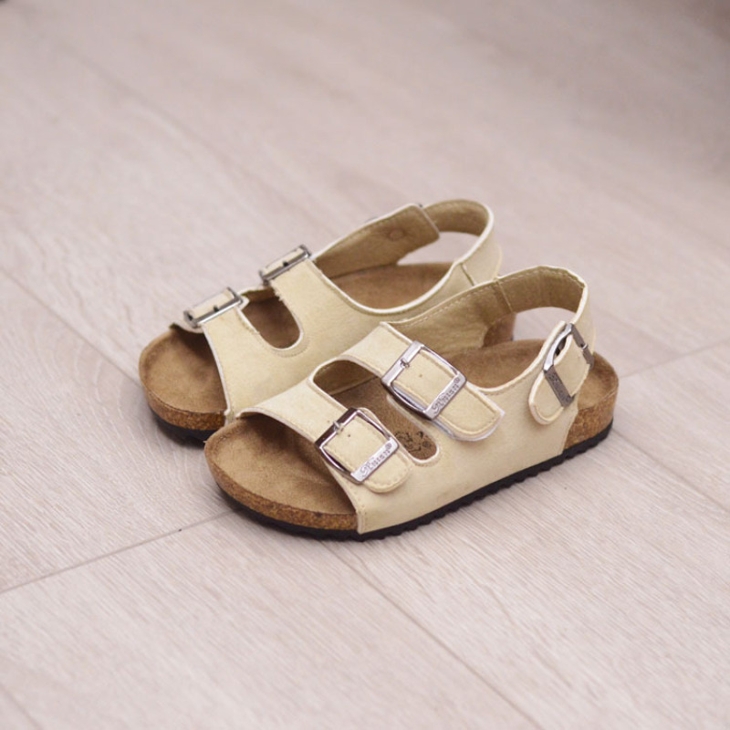 2022 Spring Autumn Anti Slip Slippers Unisex Shoes Beach Sandals Solid Colors Two Buckles Cork With Flat Bottom Shoes