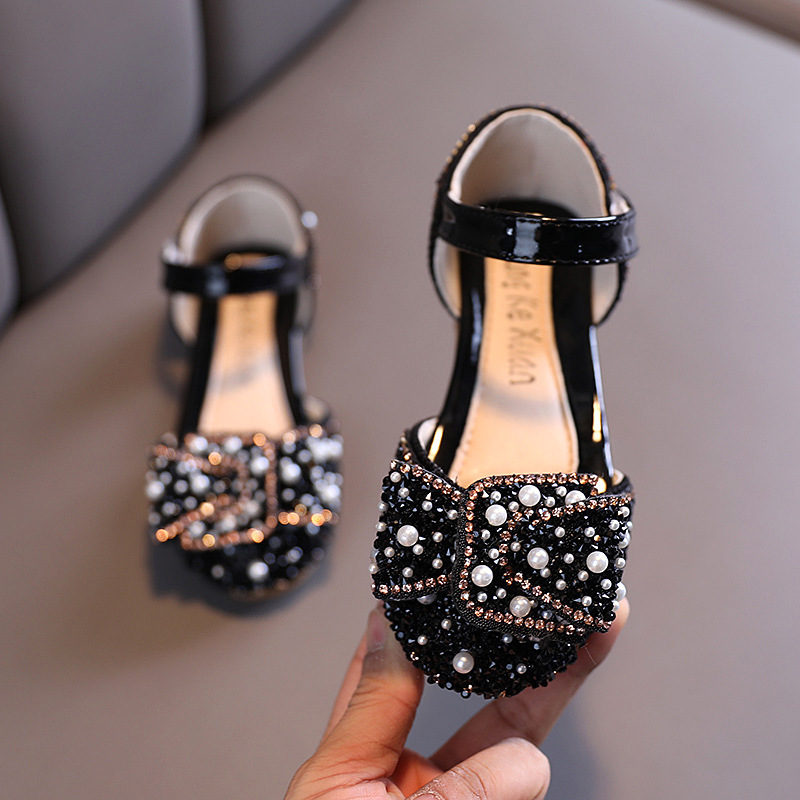 Conyson New Children Shoes Pearl Rhinestones Shining Kids Princess Shoes Baby Girls Shoes For Party and Wedding