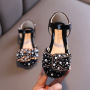 Conyson New Children Shoes Pearl Rhinestones Shining Kids Princess Shoes Baby Girls Shoes For Party and Wedding