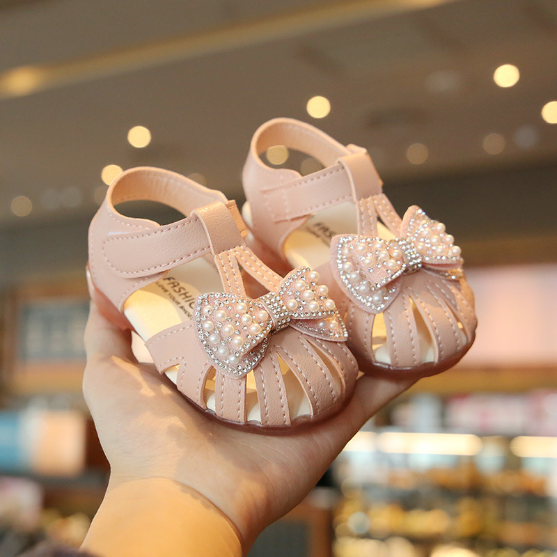 Conyson Summer New Baby Children Princess Soft Leather with Bow Prewalker Fashion Kids Trendy Rolling Casual Kids Girls Sandals
