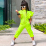 Conyson Wholesale Hot Kids Clothes Summer Short Flying Ruffles Sleeves Zipper One Piece Little Girls Jumpsuit Casual