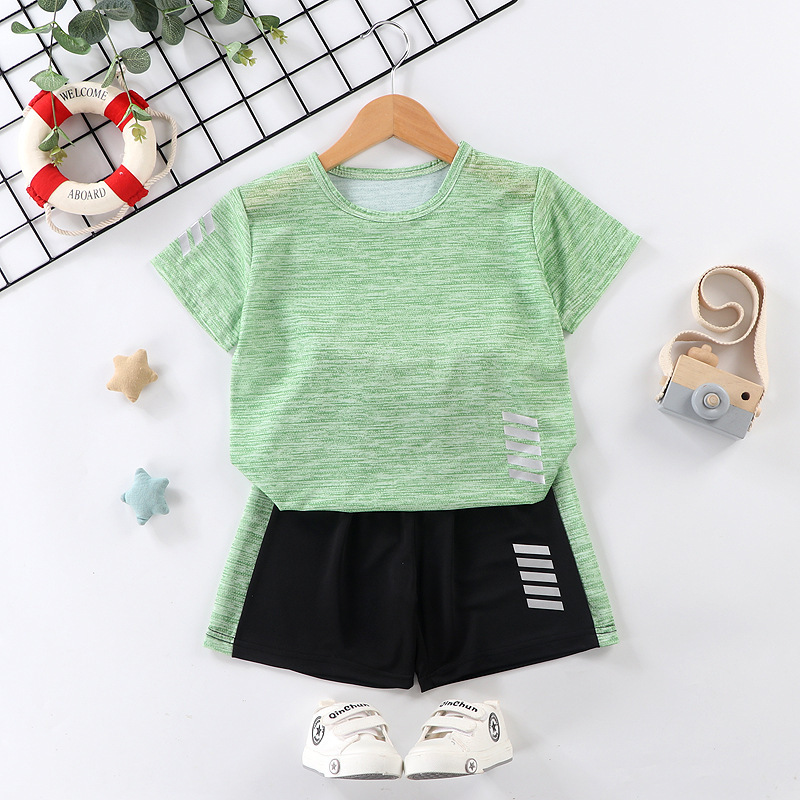 Conyson popular fashion toddler children Summer Baby kids wear quick-dry sports clothes tracksuits Boy Girl shorts Clothing Sets