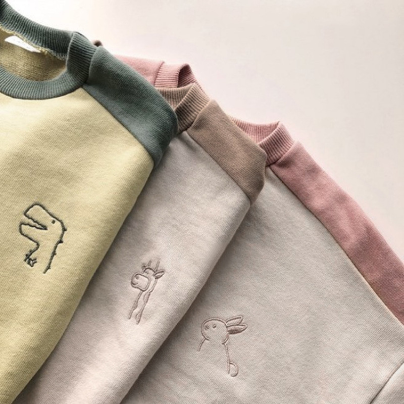 Fashion Design Boys And Girls New Product Color Matching Clothes Suit Children's Pullover Set