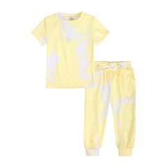 Conyson Wholesale Custom Summer sportswear Colorful Art Stationary Home Outdoor unisex Kids Clothing 2 Pieces Shirt Kids Sets