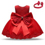 Cute Kids Lace Dress Flower Girl Dresses For 1 Years Old Baby Girl Party Baptism Dress With Hair Band