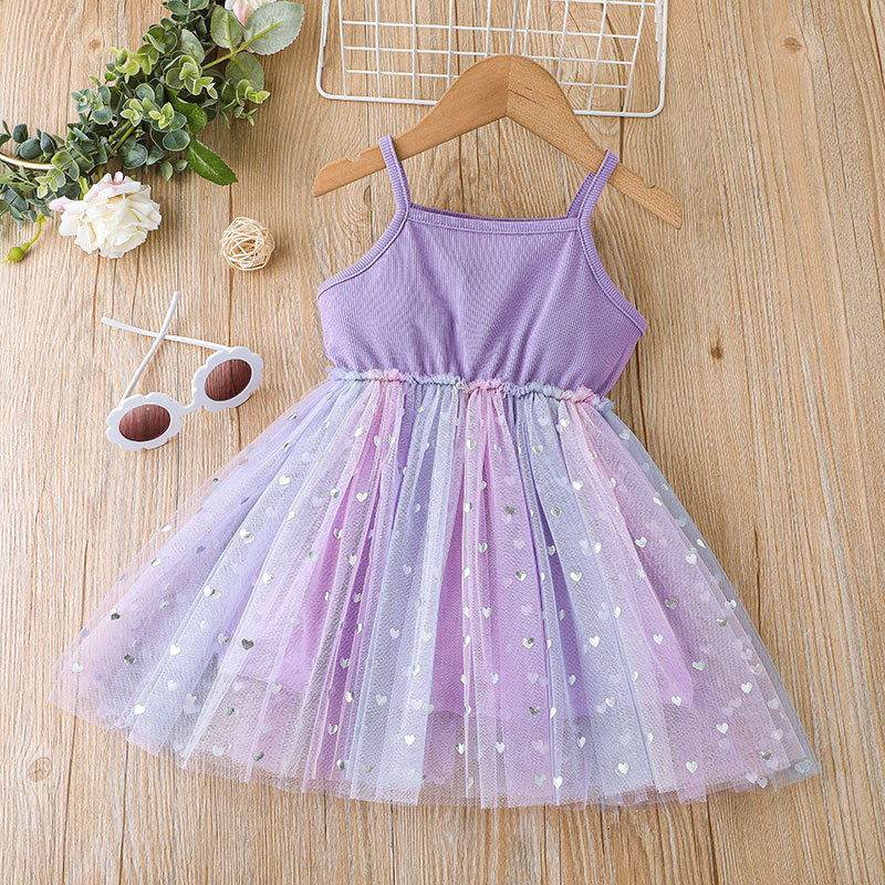 Conyson Wholesale Mesh Vest Dresses Children Girls Casual Dress Boutique Cute Kid Girls Princess Party Fancy Dresses