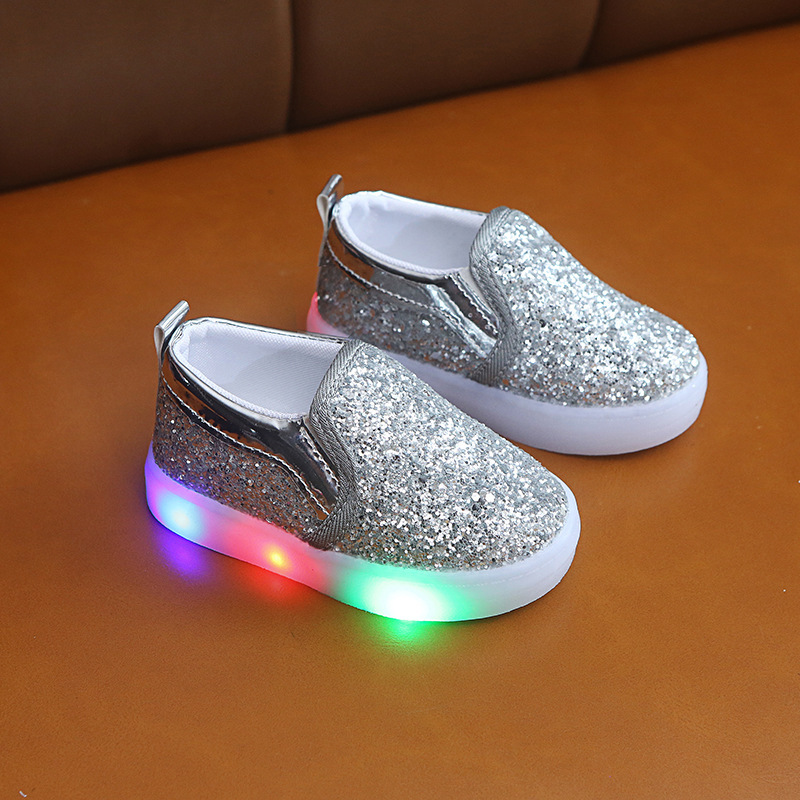 Conyson hot sale new fashion korean toddler size 21-30 Children's baby Casual shoes kids boy girl LED light shine sneakers shoes