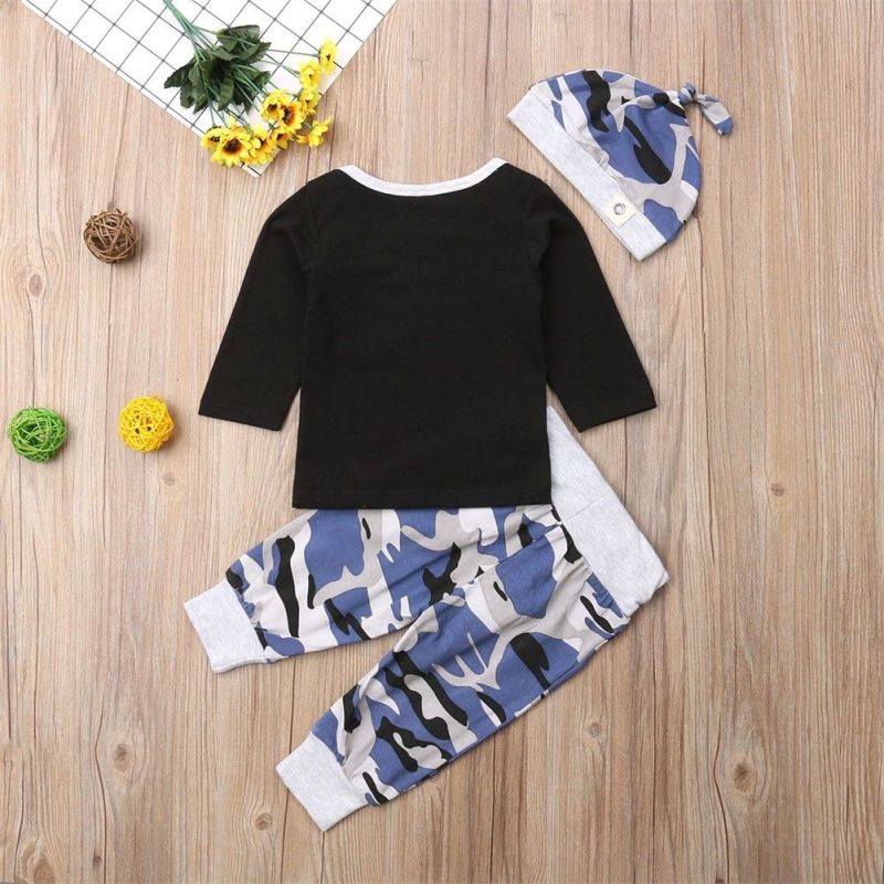 Conyson infant suits Toddler Boy 3 Pieces baby children long sleeve tops camouflage color kids Pants wear Fashion clothing Sets