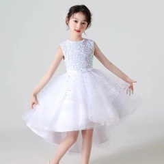 Conyson RTS Summer Sleeveless 3-8 Years Baby Girls Train Dresses 4 Colors Wedding Party Children Clothes Birthday Clothing