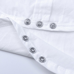Conyson Wholesale Best Quality Spain Organic Vest Newborn T-shirt Bow Infant Suspender Cute Cloth Short Sleeve Baby Boy Romper