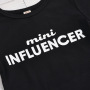 Summer Children Girl 2-piece Clothing Set Cute Black Short Sleeve Letter Shirt Distressed Jeans With Letter Belt