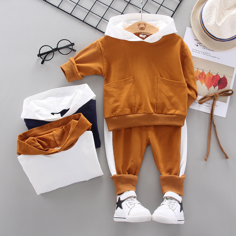 Manufacturers Selling Fashionable Hoods Cute Boy Outfits Boys Casual Sweat Suits Children 2 Piece Sets