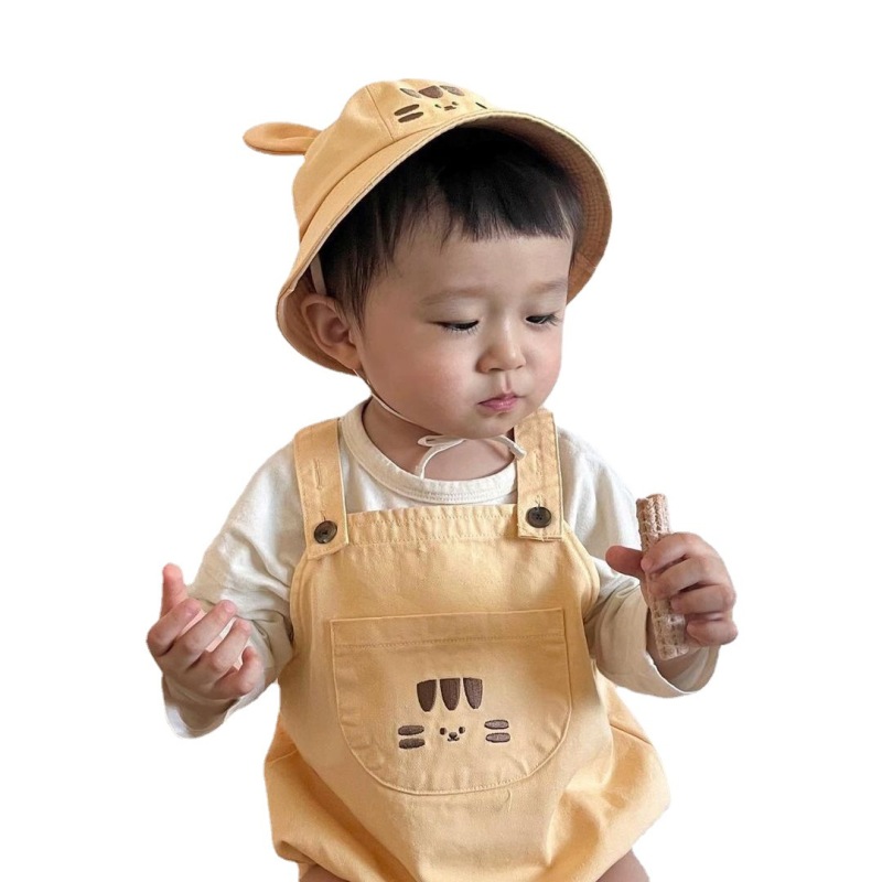 Conyson New Summer 2023 Unisex Pullover Suspenders Sleeveless Newborn Vintage Cute Pattern Bodysuit Cotton Baby clothes Romper