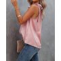 Conyson New Design Europeon Style Summer Halter Bowknot Leopard Print Sleeveless 10 Colors Loose Plain Satin waistcoat woman