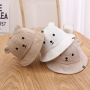 Baby Bucket Hat Cute Bear Ear Newborn Panama Hat Solid Color Cartoon Outdoor Beach Kids Baby Boy Girl Sun Hats