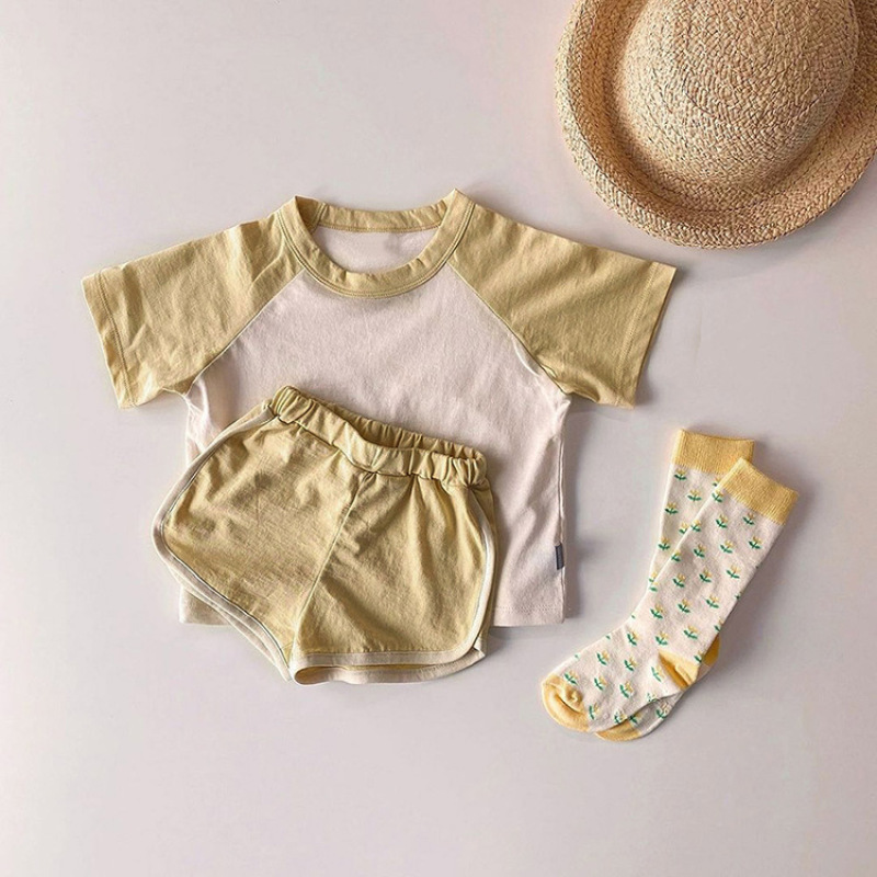Conyson Wholesale Hot Fashion Cotton Summer Worsted Kids Clothes Summer Sleeve Baby Boys Girls Outfits Cotton Two Piece Clothes