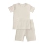Conyson Hot Sale Custom Logo Short Sleeve Solid Cotton boutique 2pcs Suits Kids Boys Short Clothing Tracksuits