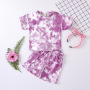 Wholesale Children'S Set Summer Tie-Dyed T-Shirts And Shorts Girls Boutique Toddler Baby Boys Summer Clothing Sets