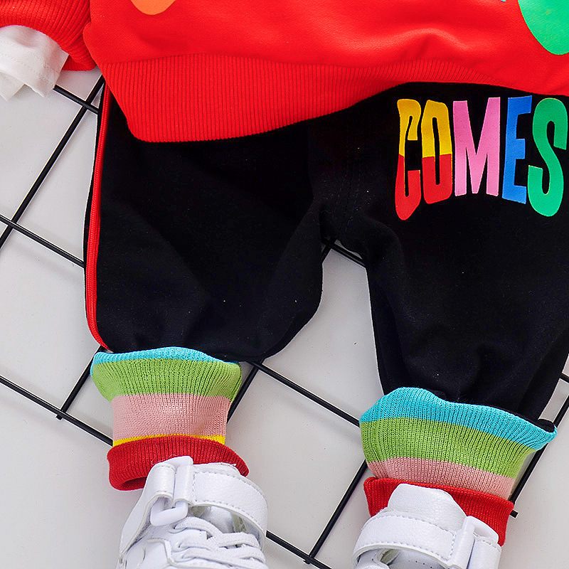 Conyson rts fashion autumn Boy kids boutique letters printing suits Baby Sports Tracksuits Clothing cotton Casual wholesale Suit