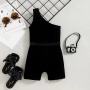 Conysonhot sale kids clothes summer baby clothing sleeveless stripes solid top vest shorts pack bag belt two pieces set