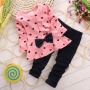 Conyson Custom Spring Autumn Outfits Dress +Pants 2Pcs Cute Baby Girl Clothes Kids Casual Wear Skirt Flounces Clothing Set