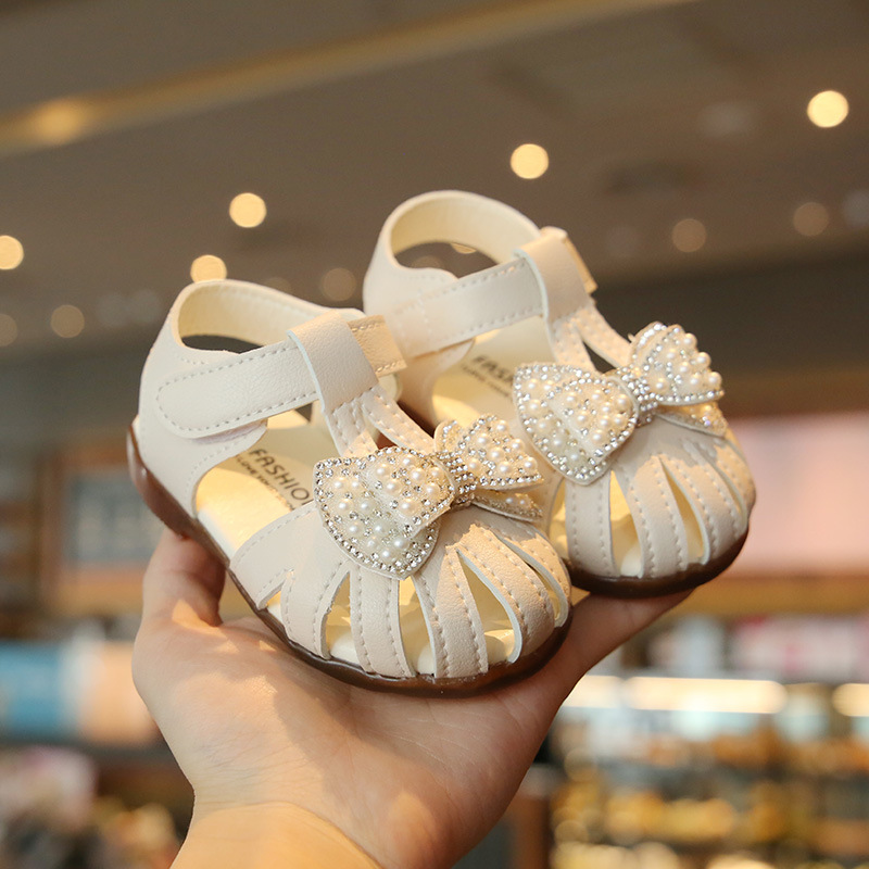 Conyson Summer New Baby Children Princess Soft Leather with Bow Prewalker Fashion Kids Trendy Rolling Casual Kids Girls Sandals