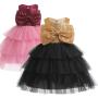 Conyson Kids Tutu Dress Easter Mesh Litter Girls Clothing Sleeveless Bow Sequin Formal Children Girl Evening Dresses