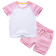 White powder + powder color matching short T suit