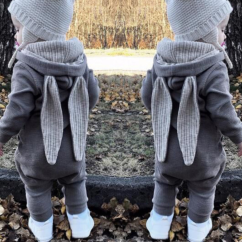 Long Sleeve Baby boys' rompers Newborn Baby Rabbit Romper Jumpsuit Wholesale Cotton hooded newborn baby winter clothes