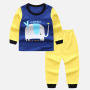 High Quality Cotton Knitted 2021 autumn winter Teen Boy's Sleepwear suits long sleeve print animal Cartoon kids Pajamas clothes