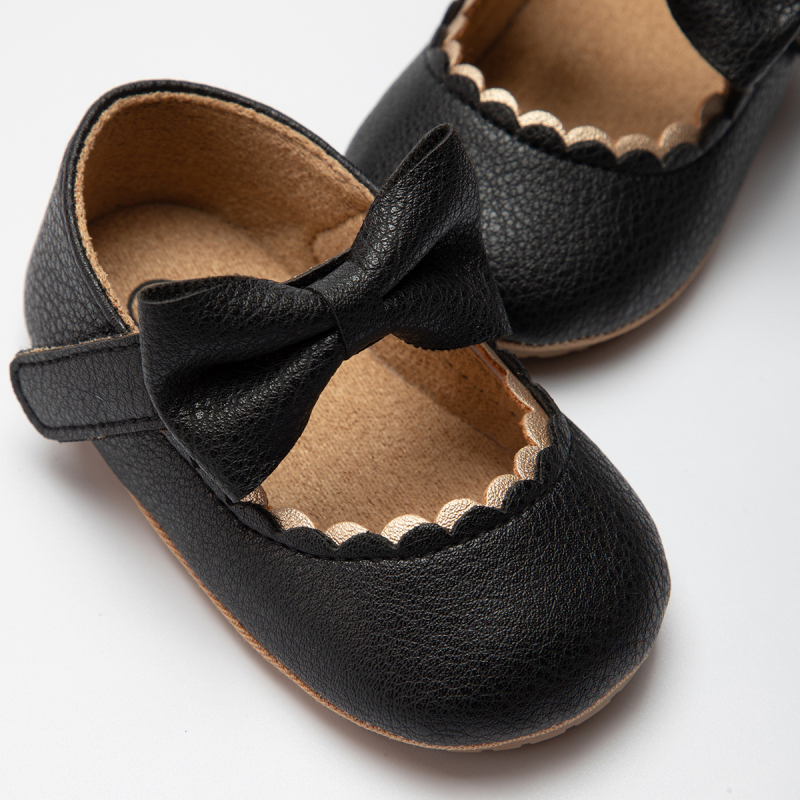 Conyson Hot Baby Casual Shoes Infant Toddler Bowknot Non-slip Rubber Soft-Sole Flat PU First Walker Newborn Bow Decor Leather
