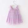 conyson wholesale new fashion sleeveless formal clothes party sequins sling strap frock summer tulle baby girls dress