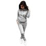 Wholesale Hot Sale High Quality Custom Tracksuit Long Sleeve Sport Gym Fleece Pullover Plain Crop Top Oversize Women's set