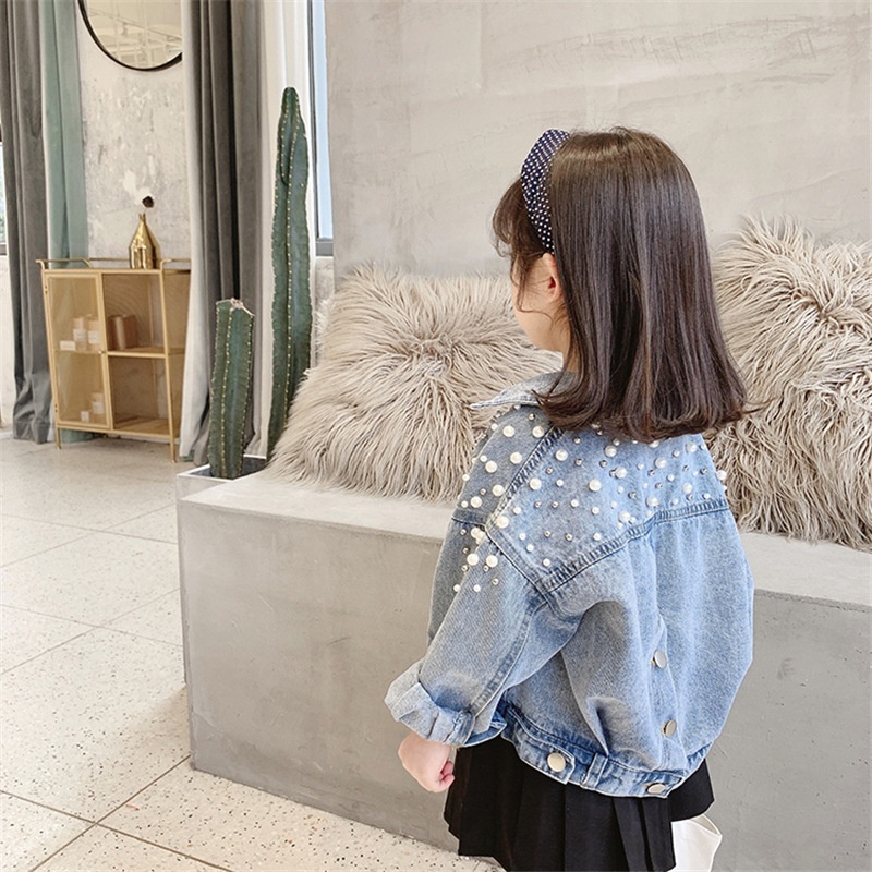 2021 New Kid Girl Denim Blue Jacket Toddler Girls Fashion Winter Outdoor Denim Top Jacket