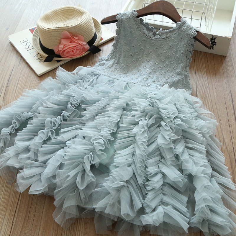 Fashion Sleeveless Children's Dress Summer Skirt New Products Girls Summer Boutique Sleeveless Tutu Princess Party Dresses