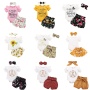 Customized Newborn Baby Girls Printing Clothes Suit Baby Short-sleeve Alphabet Romper + Polka-dot Shorts Sets